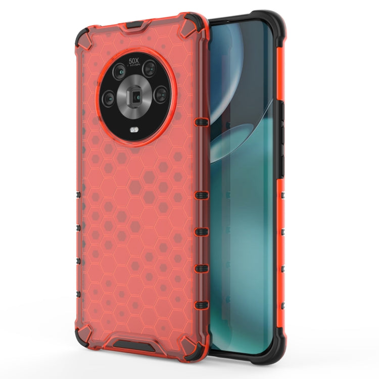 For Honor Magic4 Shockproof Honeycomb PC + TPU Phone Case