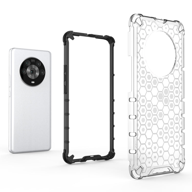 For Honor Magic4 Shockproof Honeycomb PC + TPU Phone Case