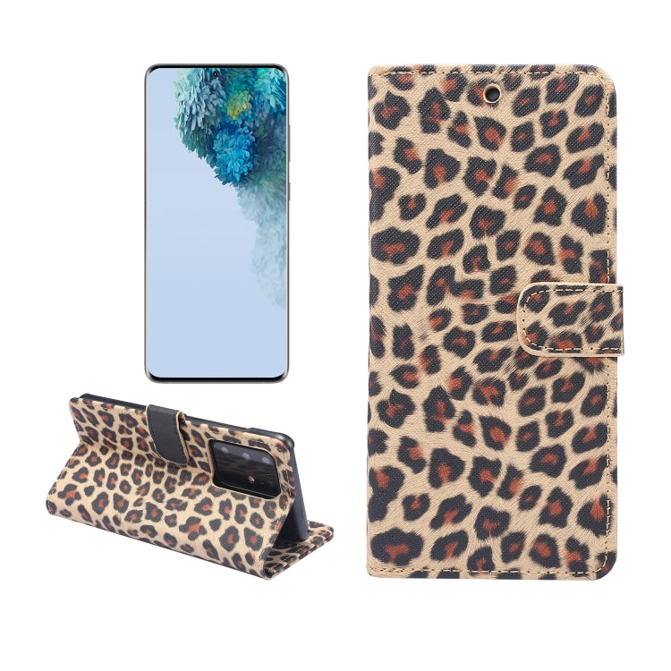 For Galaxy S20 Ultra Leopard Pattern Horizontal Flip Leather Case with Holder & Card Slots