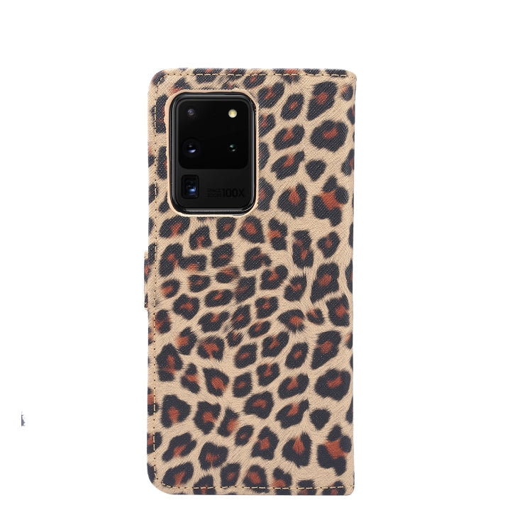 For Galaxy S20 Ultra Leopard Pattern Horizontal Flip Leather Case with Holder & Card Slots