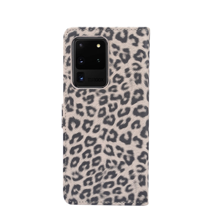 For Galaxy S20 Ultra Leopard Pattern Horizontal Flip Leather Case with Holder & Card Slots