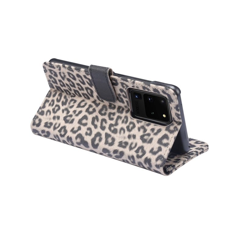 For Galaxy S20 Ultra Leopard Pattern Horizontal Flip Leather Case with Holder & Card Slots