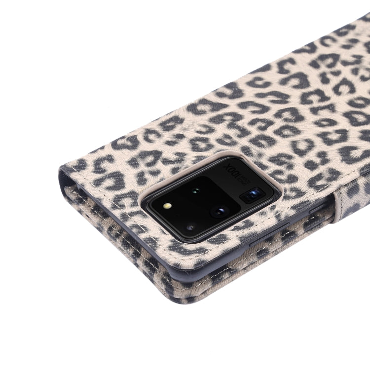 For Galaxy S20 Ultra Leopard Pattern Horizontal Flip Leather Case with Holder & Card Slots