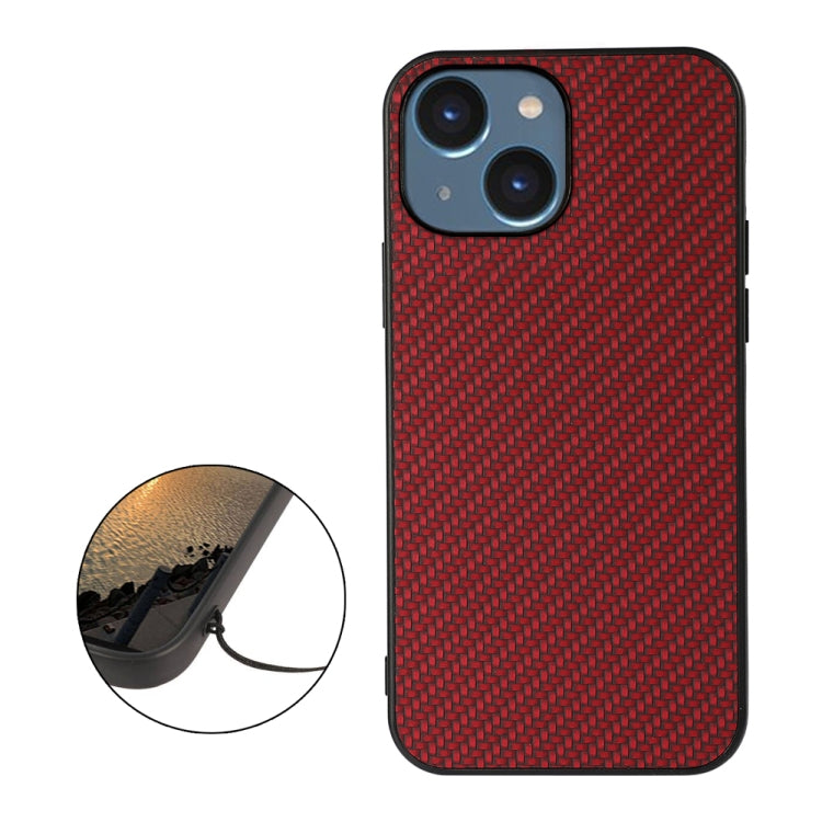For iPhone 14 Carbon Fiber Texture Phone Case