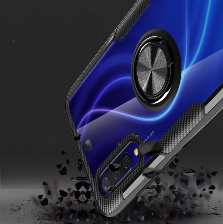 For Xiaomi CC9 Shockproof Transparent TPU + Acrylic Protective Case with Ring Holder