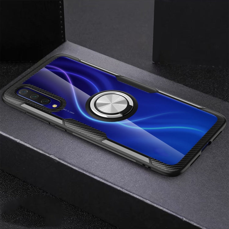 For Xiaomi CC9 Shockproof Transparent TPU + Acrylic Protective Case with Ring Holder