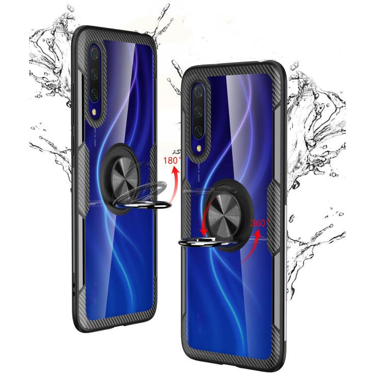 For Xiaomi CC9 Shockproof Transparent TPU + Acrylic Protective Case with Ring Holder