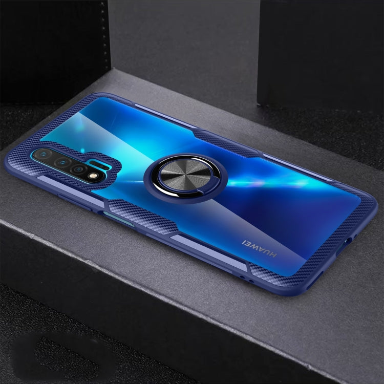 For Huawei Nova 6 Shockproof Transparent TPU + Acrylic Protective Case with Ring Holder