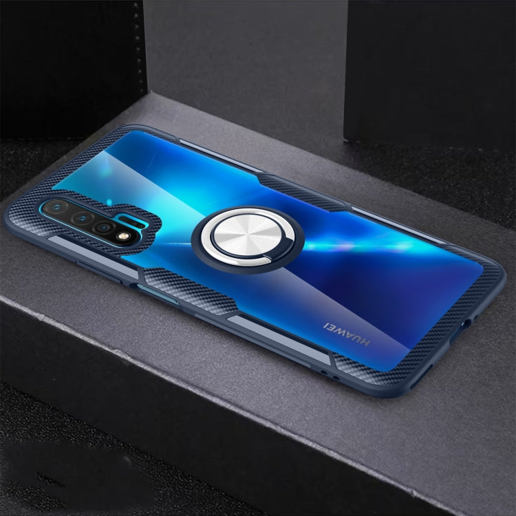 For Huawei Nova 6 Shockproof Transparent TPU + Acrylic Protective Case with Ring Holder