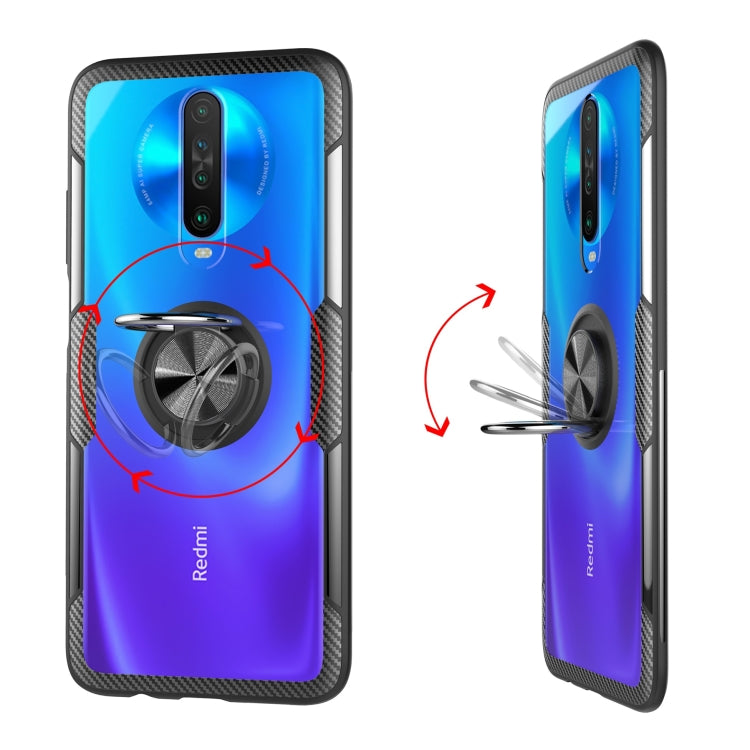 For Xiaomi Redmi K30 Shockproof Transparent TPU + Acrylic Protective Case with Ring Holder