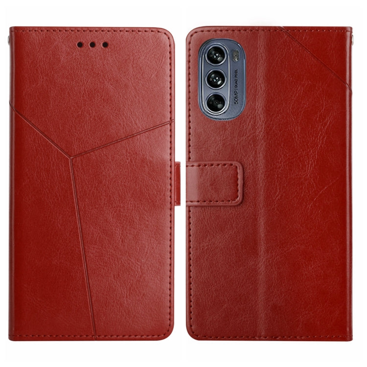 For Motorola Moto G62 5G Y Stitching Horizontal Flip Leather Phone Case