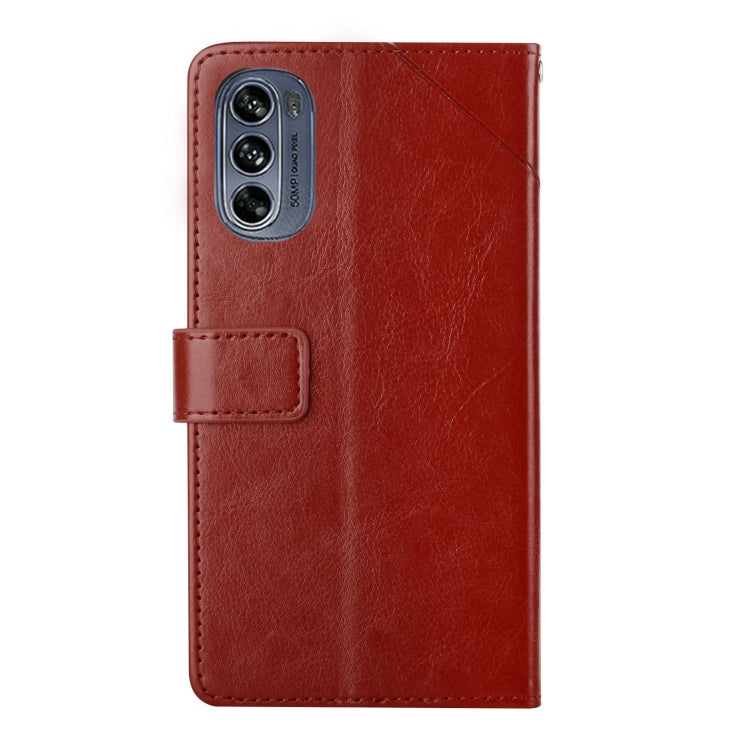 For Motorola Moto G62 5G Y Stitching Horizontal Flip Leather Phone Case