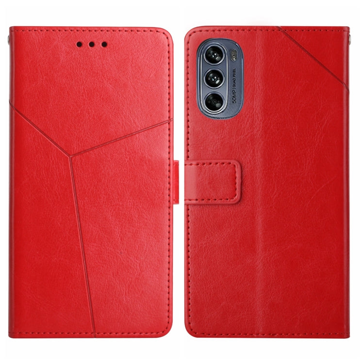 For Motorola Moto G62 5G Y Stitching Horizontal Flip Leather Phone Case