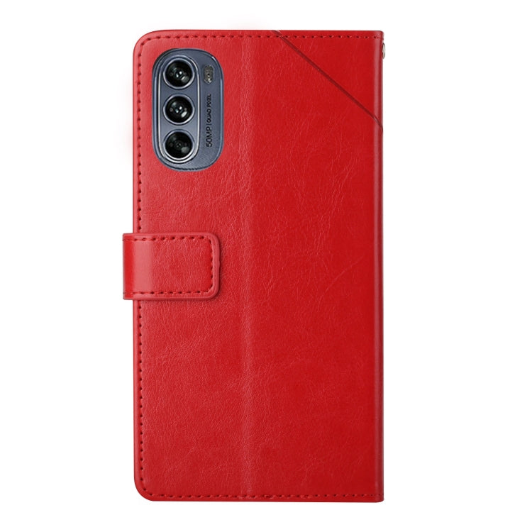 For Motorola Moto G62 5G Y Stitching Horizontal Flip Leather Phone Case