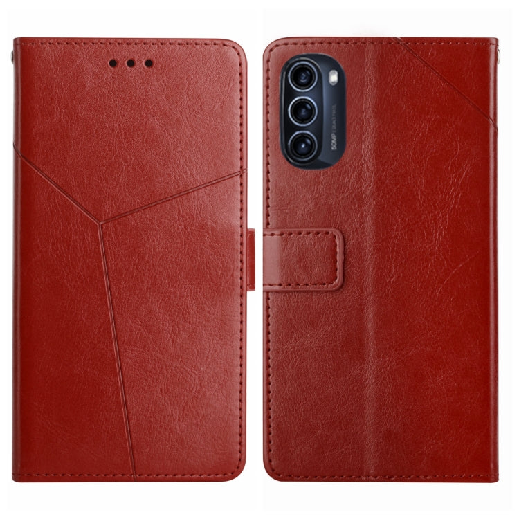 For Motorola Moto G52J 5G Y Stitching Horizontal Flip Leather Phone Case