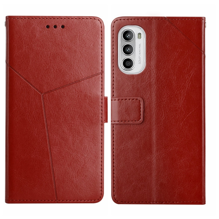 For Motorola Moto G71S Y Stitching Horizontal Flip Leather Phone Case