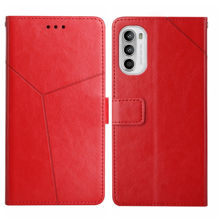 For Motorola Moto G71S Y Stitching Horizontal Flip Leather Phone Case