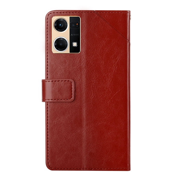 For OPPO Reno7 4G Y Stitching Horizontal Flip Leather Phone Case