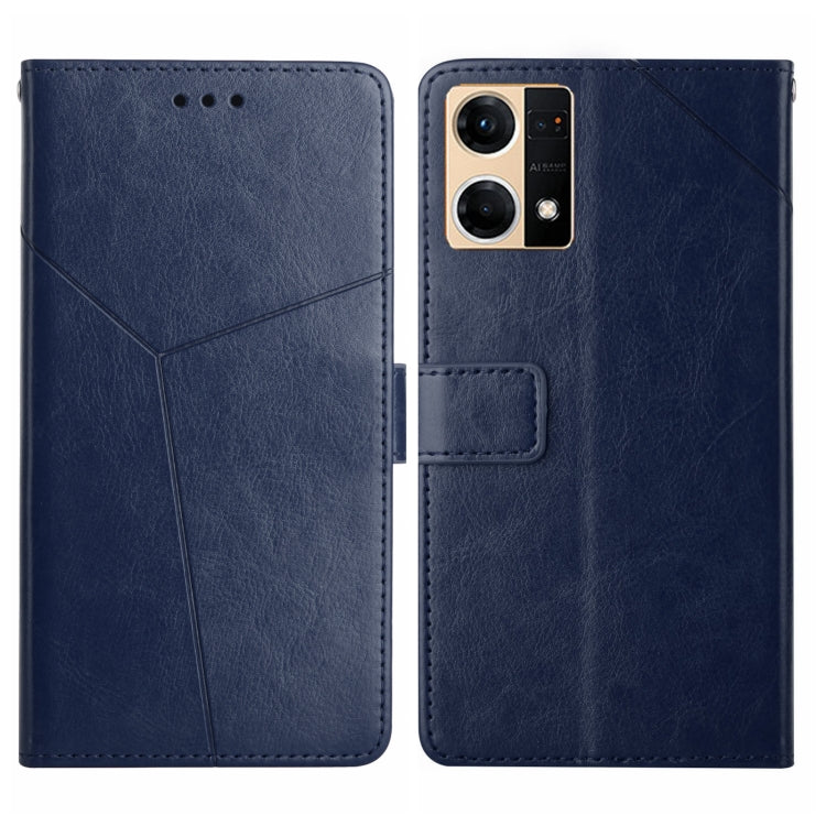 For OPPO Reno7 4G Y Stitching Horizontal Flip Leather Phone Case