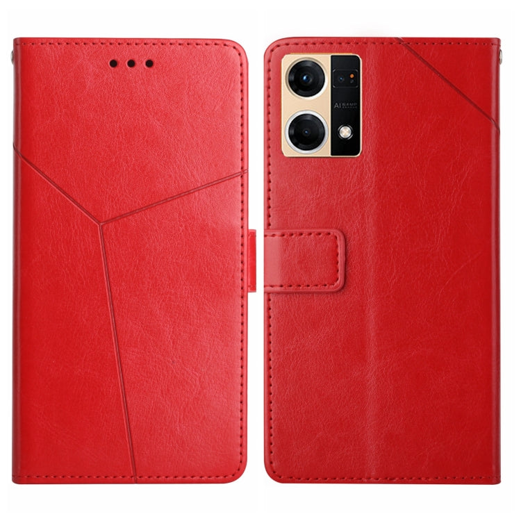 For OPPO Reno7 4G Y Stitching Horizontal Flip Leather Phone Case