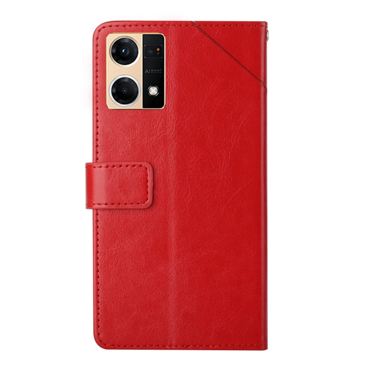 For OPPO Reno7 4G Y Stitching Horizontal Flip Leather Phone Case