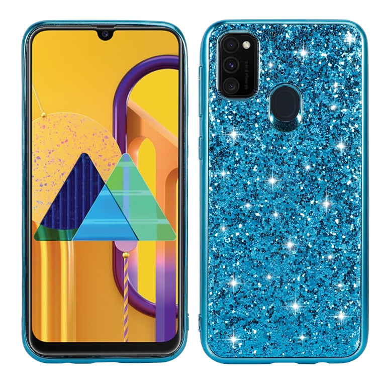 For Galaxy M30s Plating Glittery Powder Shockproof TPU Protective Case