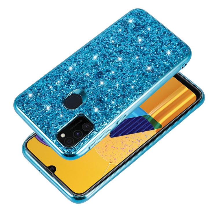 For Galaxy M30s Plating Glittery Powder Shockproof TPU Protective Case