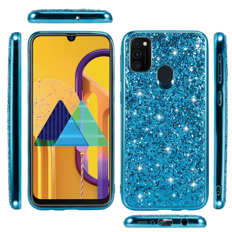 For Galaxy M30s Plating Glittery Powder Shockproof TPU Protective Case