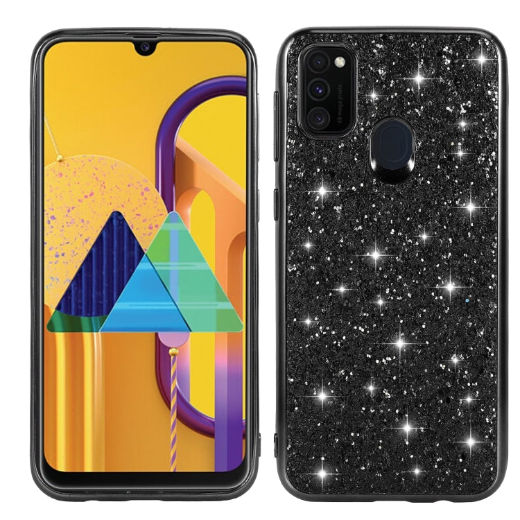 For Galaxy M30s Plating Glittery Powder Shockproof TPU Protective Case