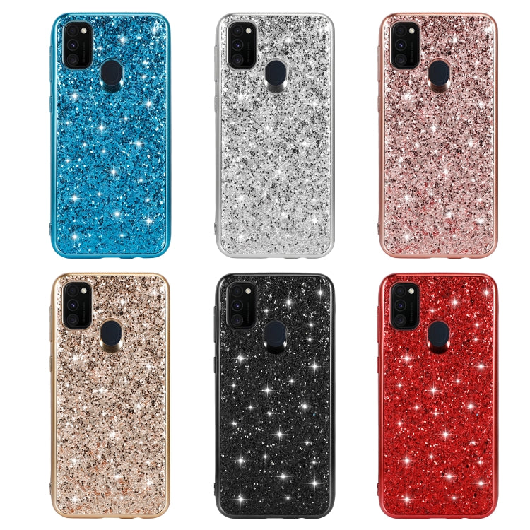 For Galaxy M30s Plating Glittery Powder Shockproof TPU Protective Case