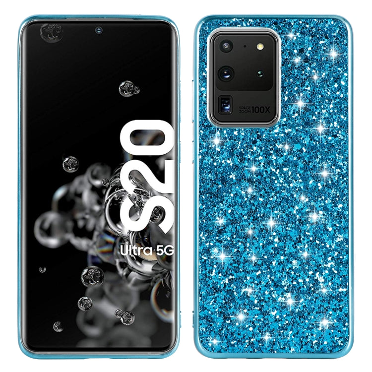 For Galaxy S20 Ultra Plating Glittery Powder Shockproof TPU Protective Case
