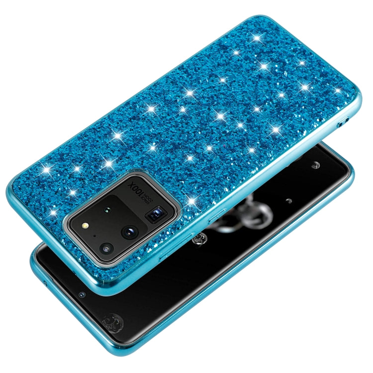 For Galaxy S20 Ultra Plating Glittery Powder Shockproof TPU Protective Case