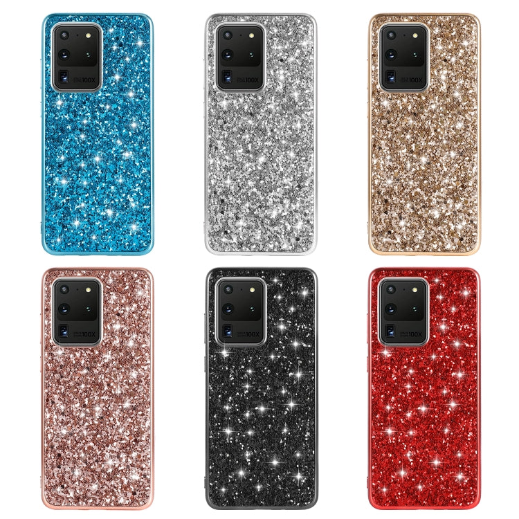 For Galaxy S20 Ultra Plating Glittery Powder Shockproof TPU Protective Case