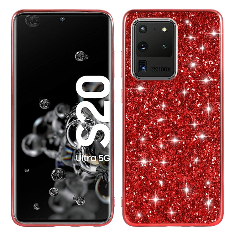 For Galaxy S20 Ultra Plating Glittery Powder Shockproof TPU Protective Case