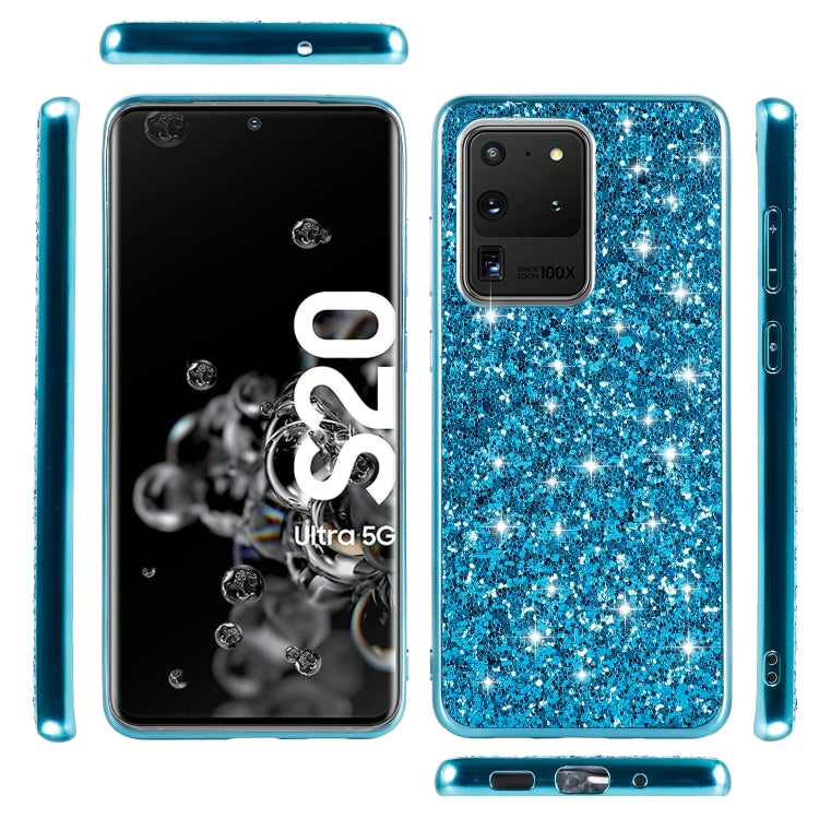 For Galaxy S20 Ultra Plating Glittery Powder Shockproof TPU Protective Case