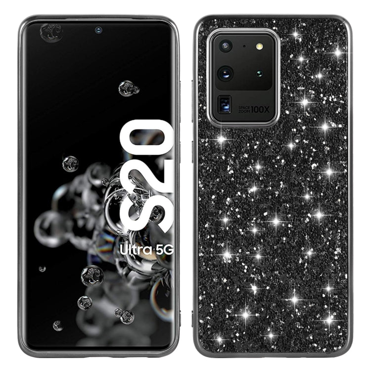 For Galaxy S20 Ultra Plating Glittery Powder Shockproof TPU Protective Case