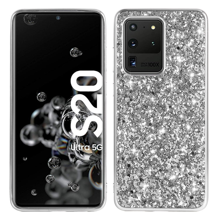 For Galaxy S20 Ultra Plating Glittery Powder Shockproof TPU Protective Case