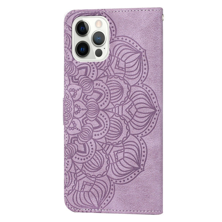 For iPhone 13 Pro Max Mandala Embossed Flip Leather Phone Case