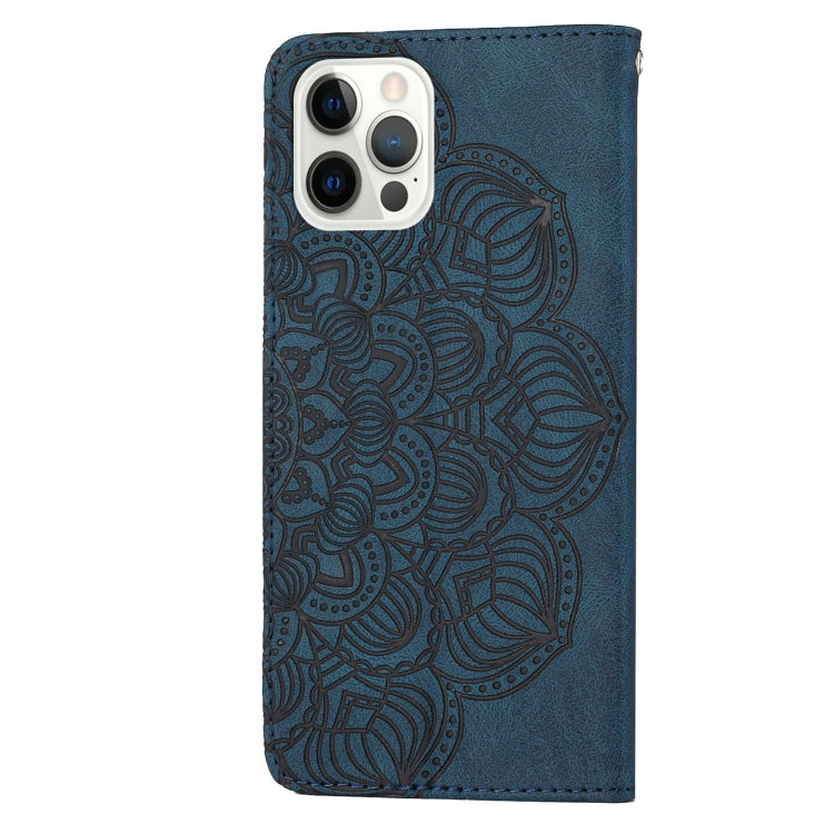 For iPhone 13 Pro Max Mandala Embossed Flip Leather Phone Case