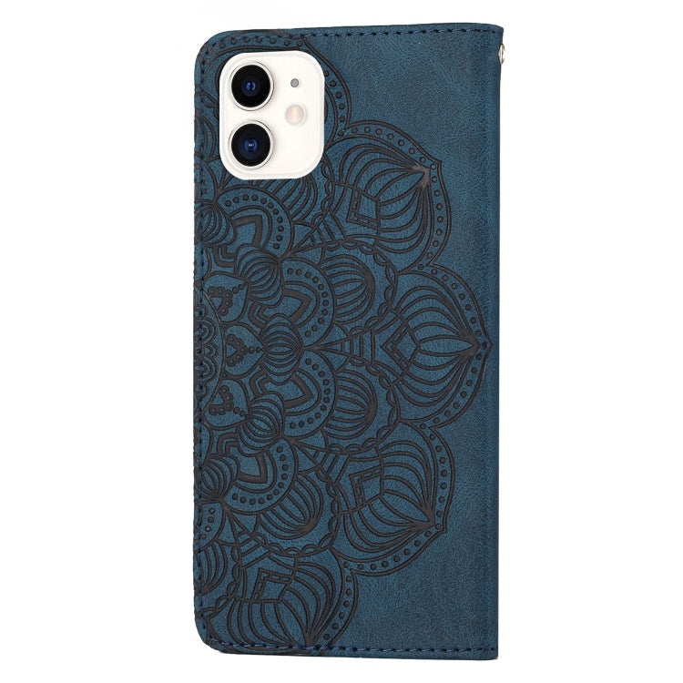 For iPhone 12 mini Mandala Embossed Flip Leather Phone Case