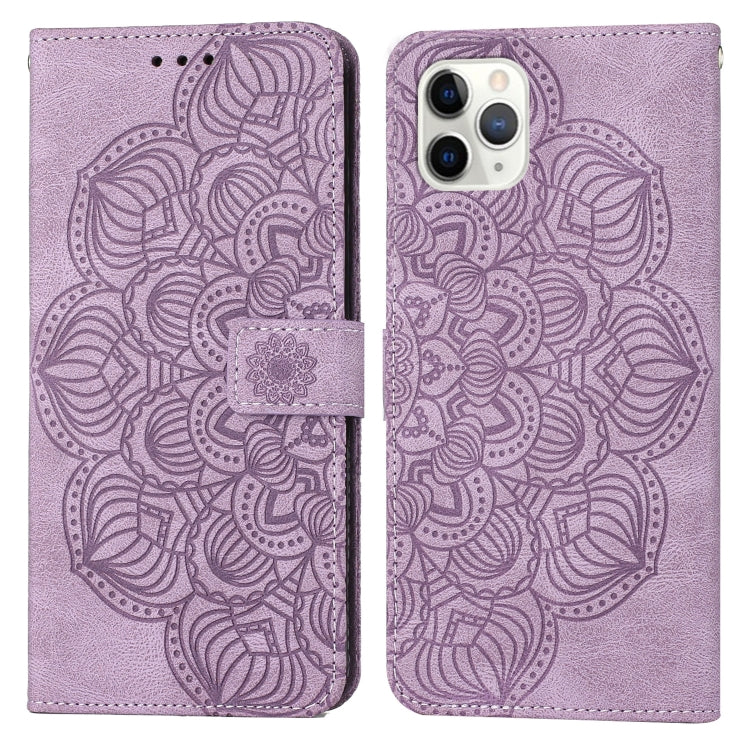 For iPhone 11 Pro Mandala Embossed Flip Leather Phone Case