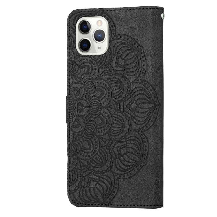 For iPhone 11 Pro Max Mandala Embossed Flip Leather Phone Case