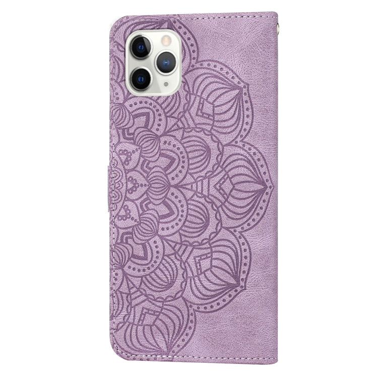 For iPhone 11 Pro Max Mandala Embossed Flip Leather Phone Case