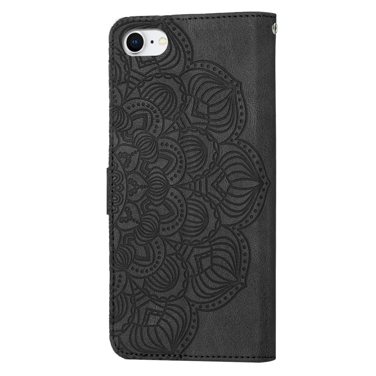For iPhone SE 2022 / SE 2020 / 8 / 7 Mandala Embossed Flip Leather Phone Case