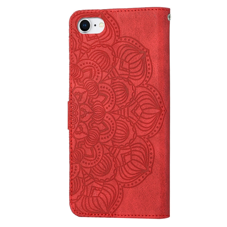 For iPhone SE 2022 / SE 2020 / 8 / 7 Mandala Embossed Flip Leather Phone Case