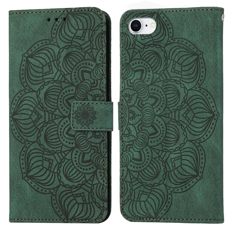 For iPhone SE 2022 / SE 2020 / 8 / 7 Mandala Embossed Flip Leather Phone Case