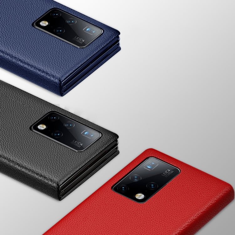 For Huawei Mate X2 Cross Texture Horizontal Flip Leather Phone Case with Smart Touch Call Display ID