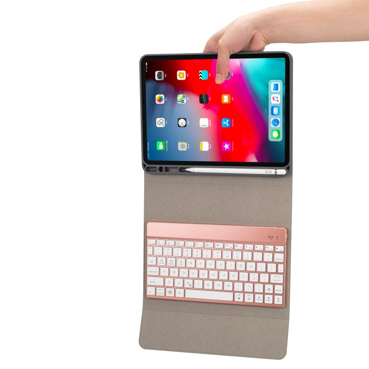RK11A Backlight TPU Multi Color Light Bluetooth Keyboard Horizontal Flip Leather Tablet Case for iPad Pro 11 2020 / 2018 with Holder & Pen Slot