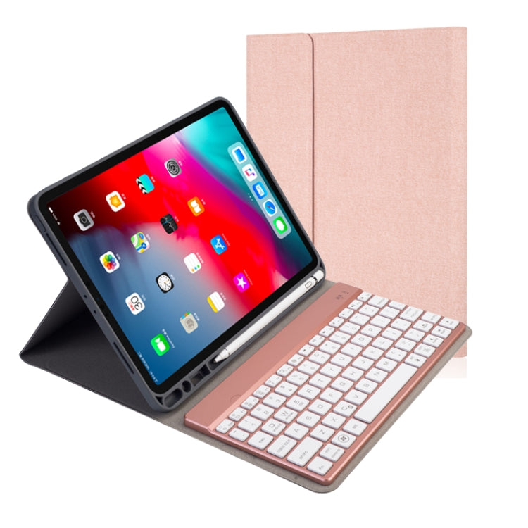 RK11A Backlight TPU Multi Color Light Bluetooth Keyboard Horizontal Flip Leather Tablet Case for iPad Pro 11 2020 / 2018 with Holder & Pen Slot
