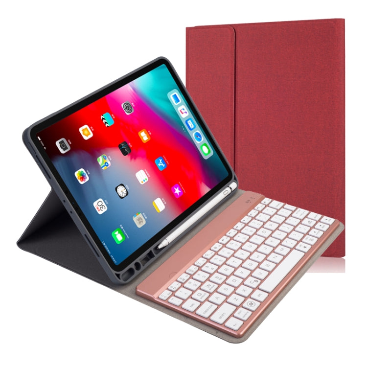 RK11A Backlight TPU Multi Color Light Bluetooth Keyboard Horizontal Flip Leather Tablet Case for iPad Pro 11 2020 / 2018 with Holder & Pen Slot